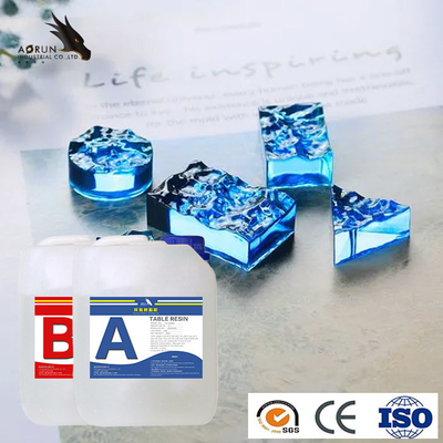 Fast Cured Two Part อีพอกซีเรซิน Clear ของเหลว Crystal Casting Kit Art Resin River Table Top