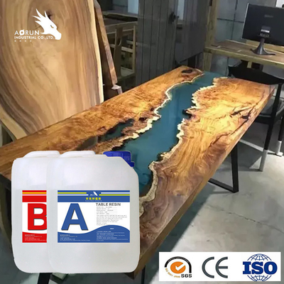 Fast Cured Two Part อีพอกซีเรซิน Clear ของเหลว Crystal Casting Kit Art Resin River Table Top