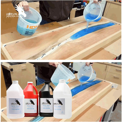 Crystal Clear Art Resin การเคลือบผิว อีพอกซีเรซินสององค์ประกอบที่เป็นของแข็ง 100% สำหรับเคาน์เตอร์บาร์