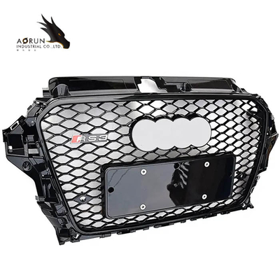 กระจังหน้ารถวัสดุ ABS สำหรับ Audi A3 8V RS3 กันชนหน้าคุณภาพสูงกระจังหน้ารถยนต์สีดำ