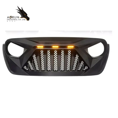 กระจังหน้ารถสำหรับ 2018-2022 Jeep Wrangler JL ABS Shark Grill กันชนหน้ากระจังหน้าสีดำเงา US มีสต็อก