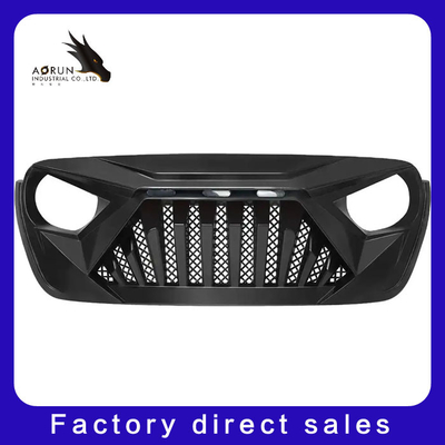 กระจังหน้ารถสำหรับ 2018-2022 Jeep Wrangler JL ABS Shark Grill กันชนหน้ากระจังหน้าสีดำเงา US มีสต็อก
