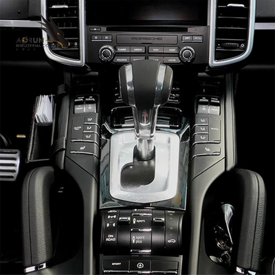 หัวเกียร์แฮนด์บอล SHIFT LEVER แฮนด์บอลคาร์บอนไฟเบอร์ภายในอะไหล่รถยนต์คันเกียร์สำหรับ Porsche Cayenne 2011-2017